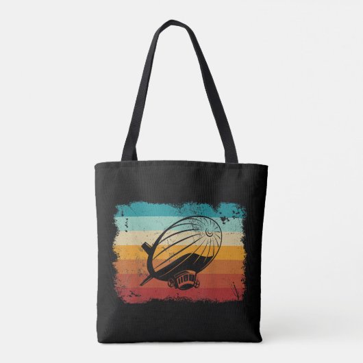 Retro  Zeppelin luchtschip Zepplin L Tote Bag (Achterkant)