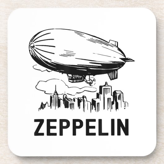 Retro Zeppelin - Verdeelbare schets Bier Onderzetter (Voorkant)