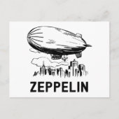 Retro Zeppelin - Verdeelbare schets Feestdagenkaart (Voorkant)