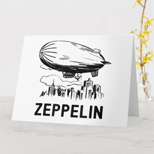 Retro Zeppelin - Verdeelbare schets Kaart (Gele Bloem)