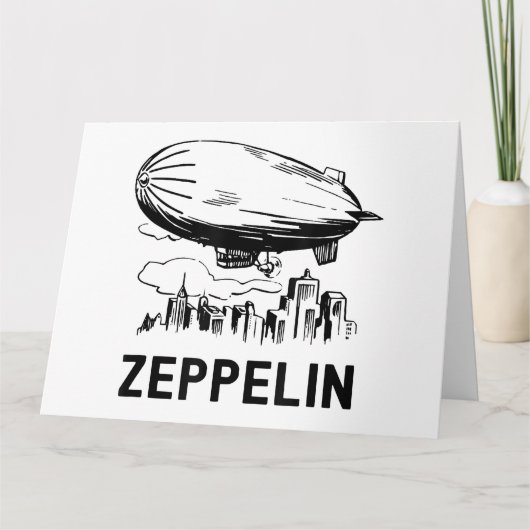  Retro Zeppelin - Verdeelbare schets Kaart (Voorkant)