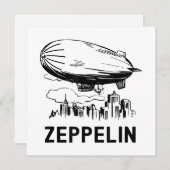 Retro Zeppelin - Verdeelbare schets Kaart (Voorkant / Achterkant)