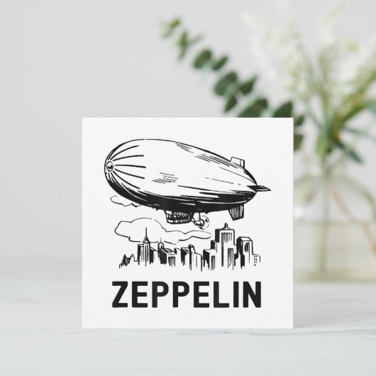  Retro Zeppelin - Verdeelbare schets Kaart (Staand voorkant)
