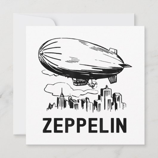 Retro Zeppelin - Verdeelbare schets Kaart (Voorkant)