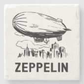  Retro Zeppelin - Verdeelbare schets Stenen Onderzetter (Voorkant)