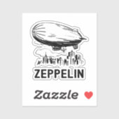  Retro Zeppelin - Verdeelbare schets Sticker (Vel)