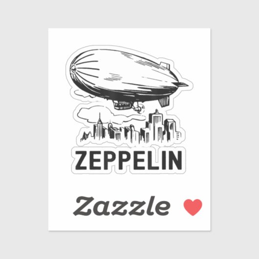  Retro Zeppelin - Verdeelbare schets Sticker (Vel)