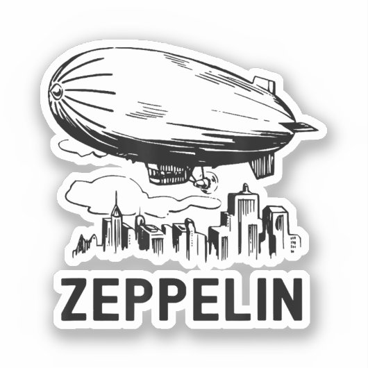  Retro Zeppelin - Verdeelbare schets Sticker (Voorkant)
