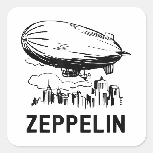  Retro Zeppelin - Verdeelbare schets Vierkante Sticker (Voorkant)