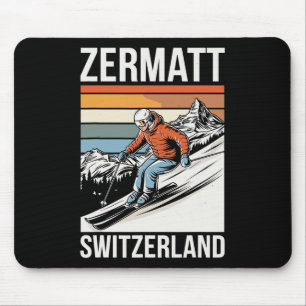 Retro Zermatt Zwitserland Skigebied Muismat