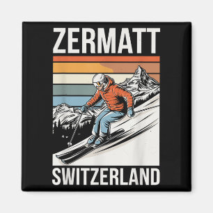 Retro Zermatt Zwitserland Skigebied, Pretentiels A Magneet