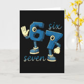 Retro Zes Zeven Nummer Meme Brainrot Cadeau Voor M Kaart (Gele Bloem)