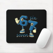 Retro Zes Zeven Nummer Meme Brainrot Cadeau Voor M Muismat (Met muis)