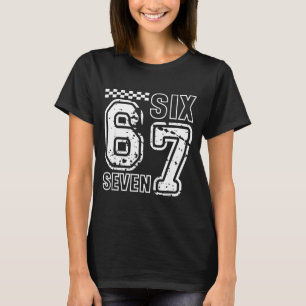 Retro Zes Zeven Nummers Sluwe Humor 6 7 Meme Heren T-shirt