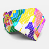 Retro, zestig, abstract stropdas (Opgerold)