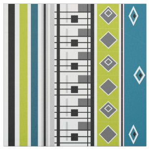 retro, zestig, populair, mode, blauw, groen, geo stof