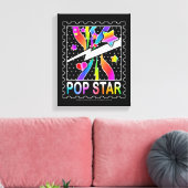 Retro Zestiger Jaren Popster, Zwart Canvas Afdruk (Insitu (Woonkamer))