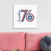 Retro Zeventien 76 Patriottisch Vector T-shirt Ont Canvas Afdruk (Insitu (Woonkamer))