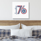 Retro Zeventien 76 Patriottisch Vector T-shirt Ont Canvas Afdruk (Insitu (Slaapkamer))