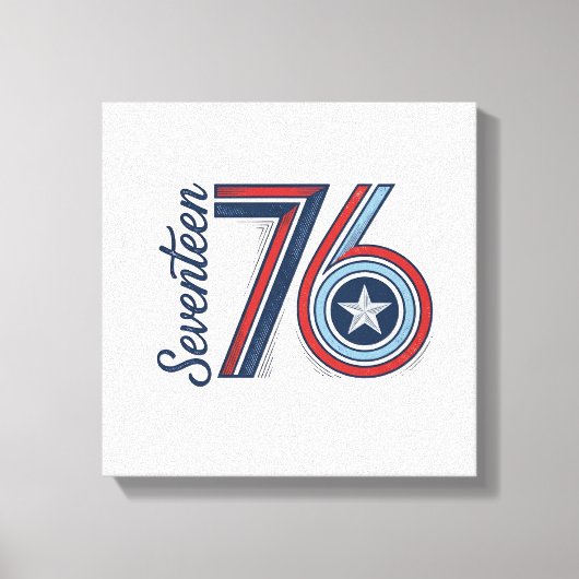 Retro Zeventien 76 Patriottisch Vector T-shirt Ont Canvas Afdruk (Voorkant)