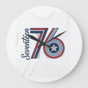 Retro Zeventien 76 Patriottisch Vector T-shirt Ont Grote Klok