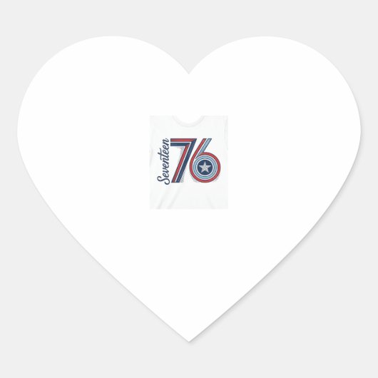 Retro Zeventien 76 Patriottisch Vector T-Shirt Ont Hart Sticker (Voorkant)