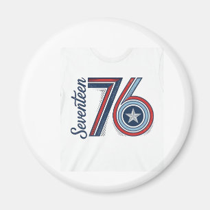 Retro Zeventien 76 Patriottisch Vector T-shirt Ont Magneet