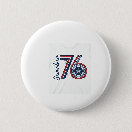 Retro Zeventien 76 Patriottisch Vector T-shirt Ont Ronde Button 5,7 Cm (Voorkant)