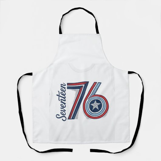 Retro Zeventien 76 Patriottisch Vector T-shirt Ont Schort (Voorkant)