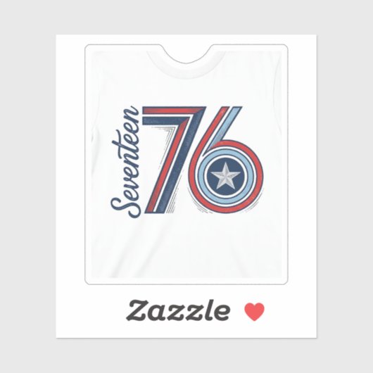 Retro Zeventien 76 Patriottisch Vector T-shirt Ont Sticker (Vel)