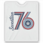 Retro Zeventien 76 Patriottisch Vector T-shirt Ont Sticker (Voorkant)