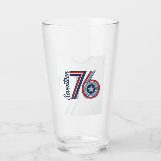 Retro Zeventien 76 Patriottische Vector T-shirt On Glas (Voorkant)