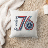 Retro Zeventien 76 Patriottische Vector T-Shirt On Kussen (Deken)