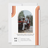 Retro Zeventig | Boog Foto Bewaar de Datum Save The Date (Voorkant)