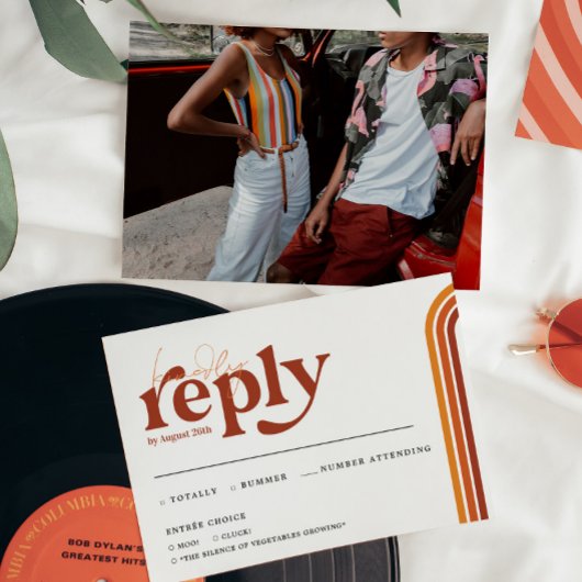 Retro Zeventig Jaren Strepen | Trouw RSVP Aankondi Aankondiging