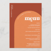 Retro Zeventig Typografie | Trouwmenu Menu (Voorkant)