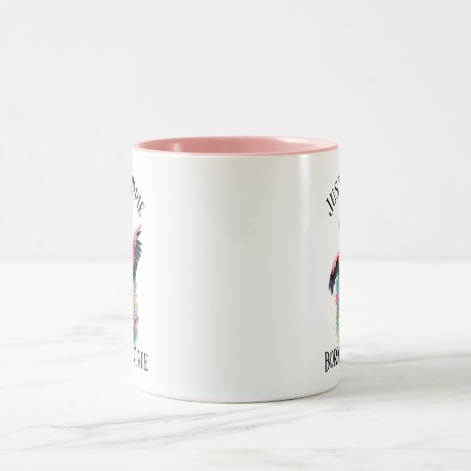 Retro Zeventiger Hippie Bloem Kind Grappig Flaming Tweekleurige Koffiemok (Center)