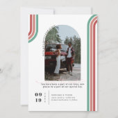 Retro Zeventiger jaren | Boog Foto Bewaar de Datum Save The Date (Voorkant)