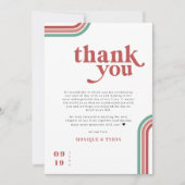 Retro Zeventiger jaren | Bruiloft plaats instellin Bedankkaart (Voorkant)