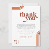 Retro Zeventiger jaren | Bruiloft plaats instellin Bedankkaart (Voorkant)