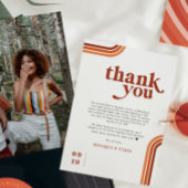 Retro Zeventiger jaren | Bruiloft plaats instellin Bedankkaart