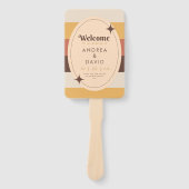 Retro Zeventiger Jaren Glitter Geometrisch Huwelij Handwaaier (Voorkant)