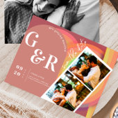 Retro Zeventiger Stripes Arch Save The Date