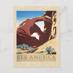 Retro Zie Amerika Western Cowboys Woestijn Boog WP Briefkaart