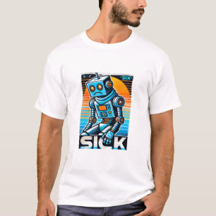 retro-zieke robot t-shirt