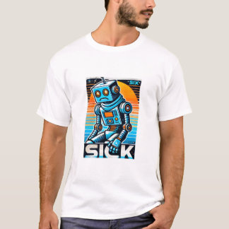 retro-zieke robot t-shirt