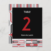 Retro Zig Zag Pattern Modern Art Deco Wedding Tabl Briefkaart (Voorkant / Achterkant)