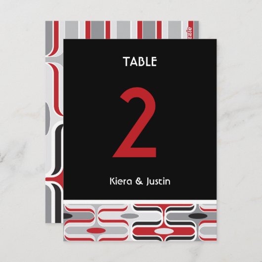 Retro Zig Zag Pattern Modern Art Deco Wedding Tabl Briefkaart (Voorkant / Achterkant)