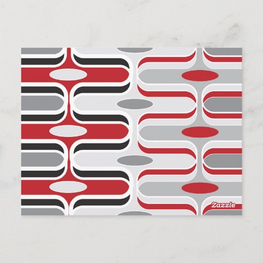 Retro Zig Zag Pattern Modern Art Deco Wedding Tabl Briefkaart (Achterkant)