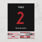 Retro Zig Zag Pattern Modern Art Deco Wedding Tabl Briefkaart (Voorkant)